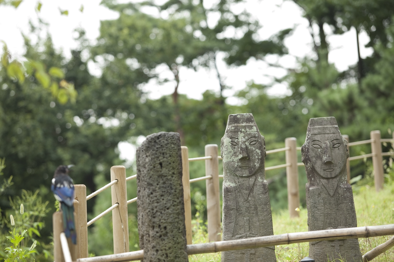 제주도 푸른 밤 그 별 아래 ♬
독자적인 문화를 발전시켜온 제주도의 돌조각이 전시된 공간으로 제주정낭, 돌하르방 등 제주도의 독특한 석조물을 감상할 수 있습니다. 
